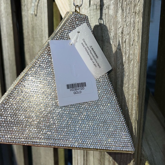J gold sequin pyramid clutch/wristlet purse - Picture 4 of 5